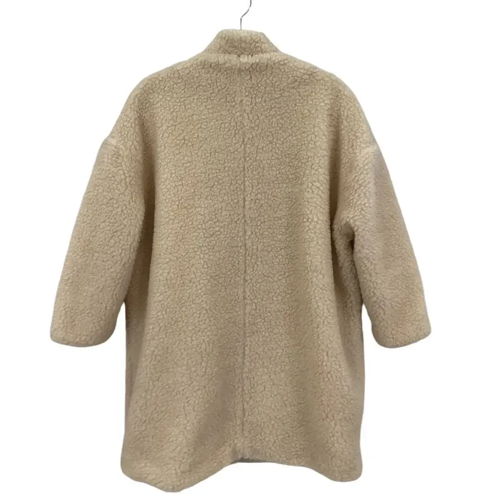 Emerson Fry Teddy Bear Coat In Ivory Size Large Oversized Fit - Picture 9 of 14